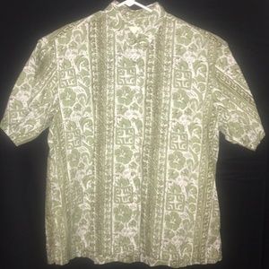 Kahala men size 2XL Hawaiian floral tribal shirt
